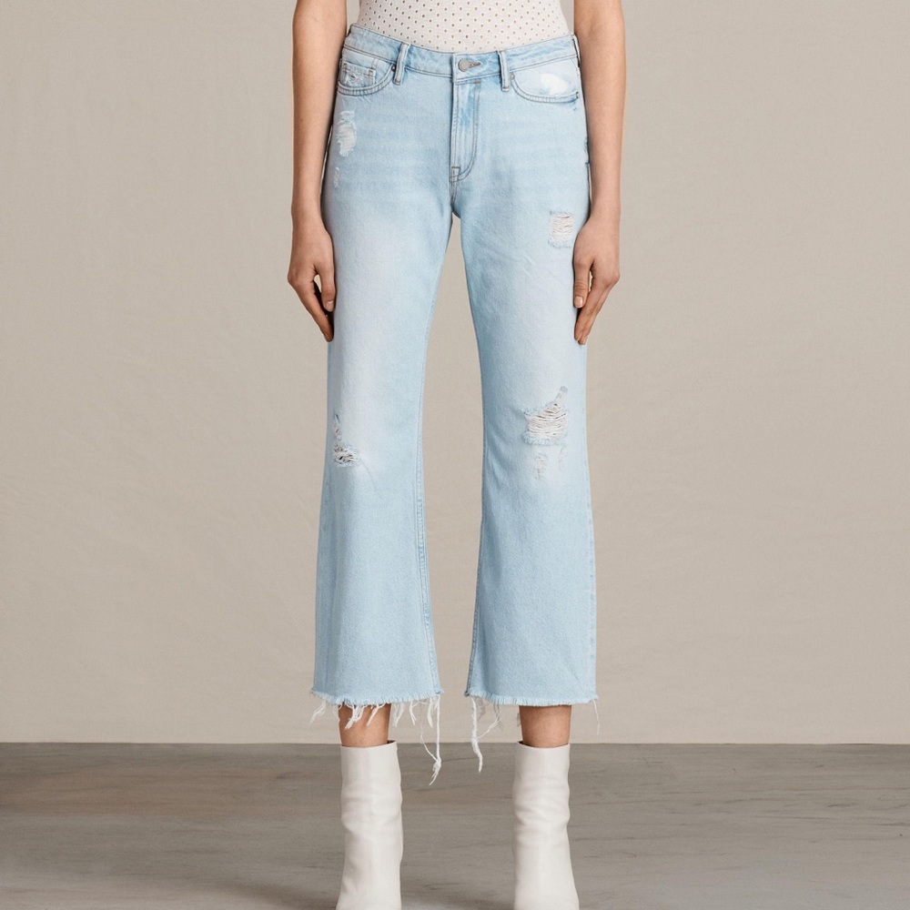 ALL SAINTS belle destroyed flare jeans